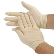 Safety Zone Latex Disposable Gloves, 5 mil Palm Thickness, Latex, Powder-Free, L, 100 PK GRPR-LG-1-T